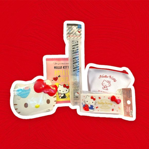 Hello Kitty Bundle-Soap Dish, Soft Pouch, Toothbrush Holder, Pouch, Case-NEW - Picture 1 of 3